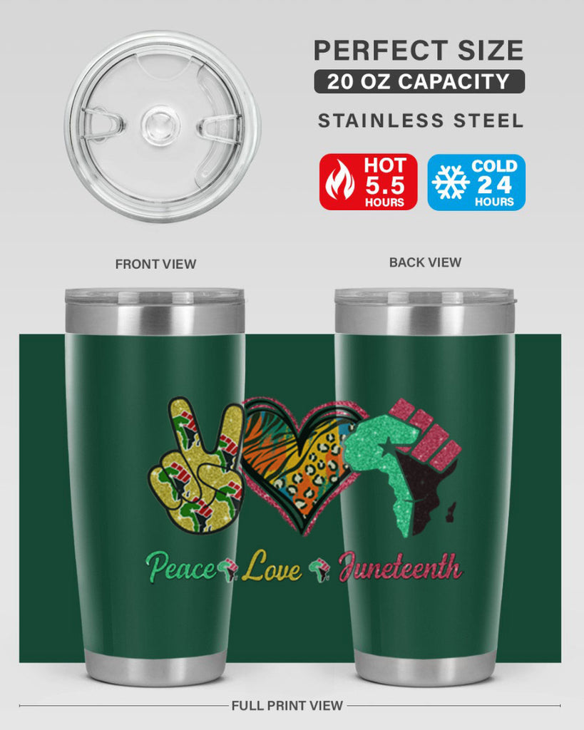 Peace Love Juneteenth Day Fist Png 8#- Juneteenth- tumbler