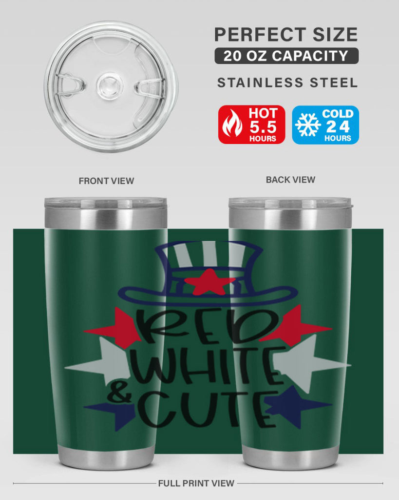 Red White Cute Style 169#- Fourt Of July- Tumbler