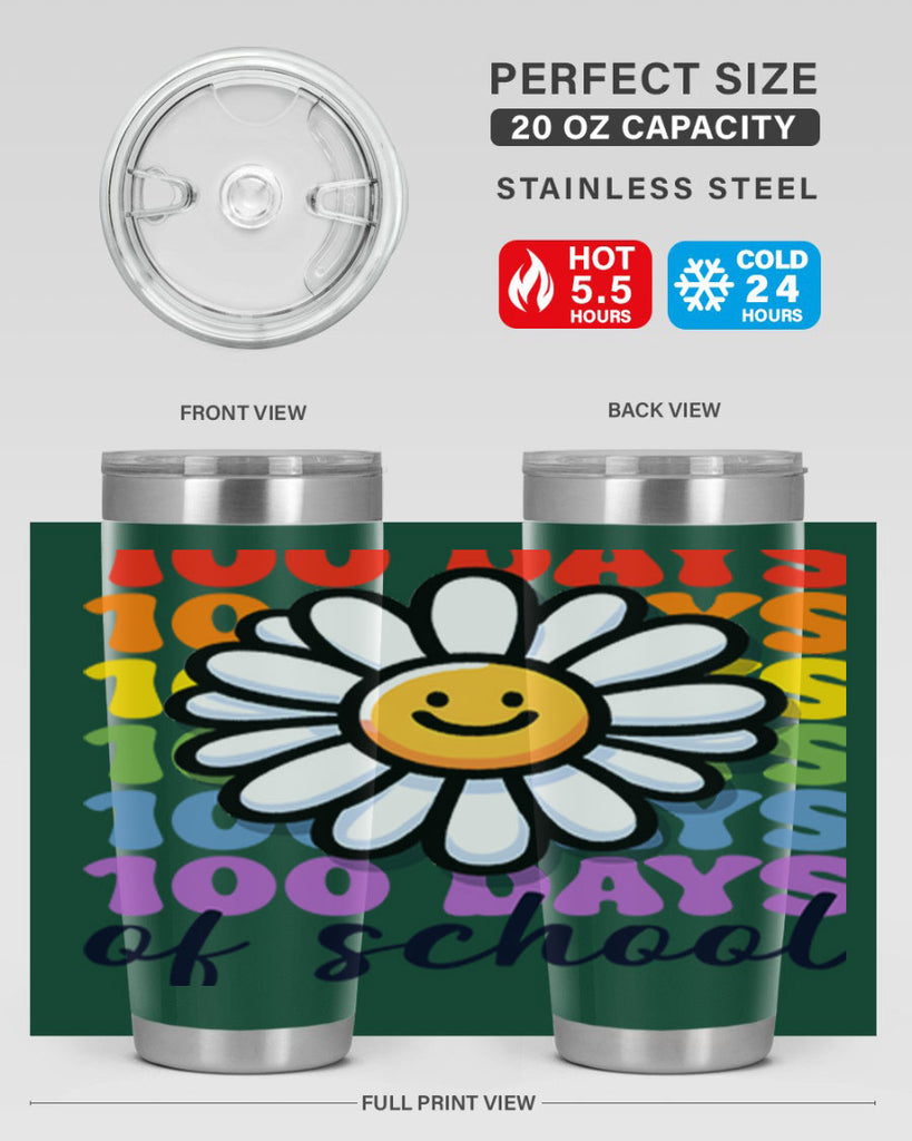 Retro Flower 100 Days Of 56#- 100 days of school- Tumbler