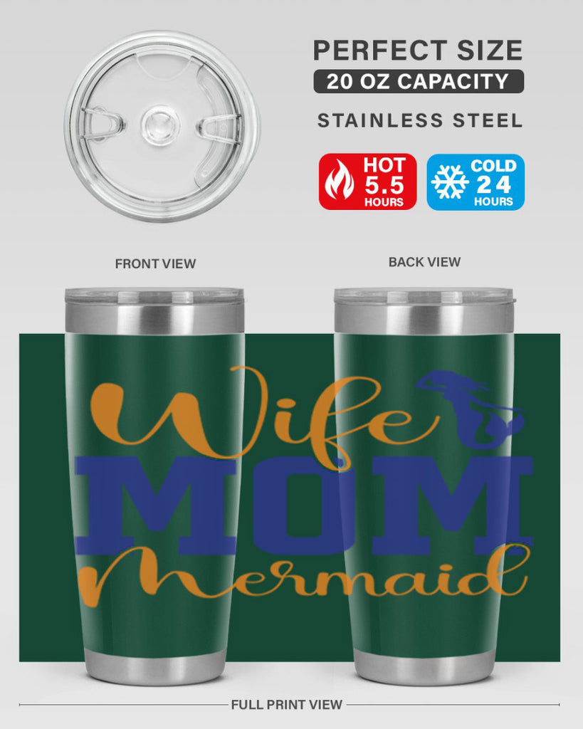 Wife Mom Mermaid 668#- mermaid- Tumbler