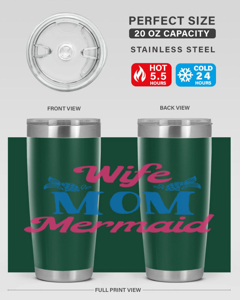 Wife Mom Mermaid 670#- mermaid- Tumbler