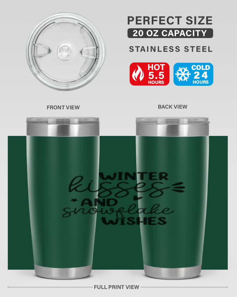 Winter Kisses And Snowflake Wishes 516#- winter- Tumbler