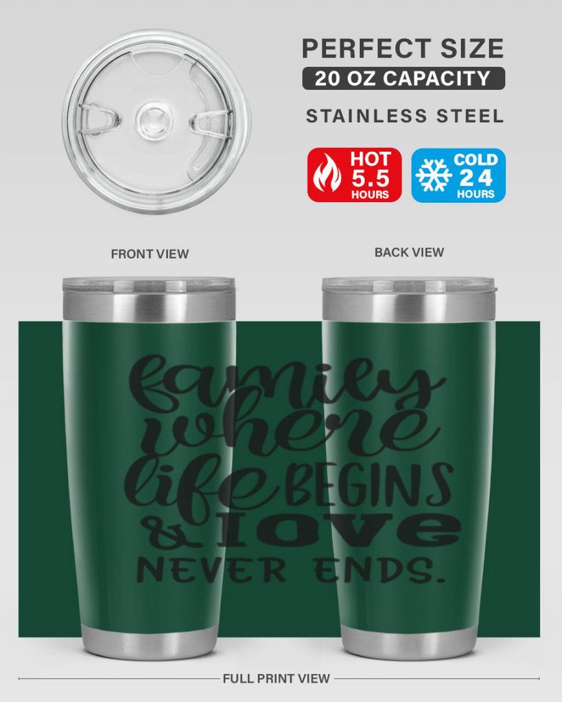 family where life begins love never ends 34#- family- Tumbler