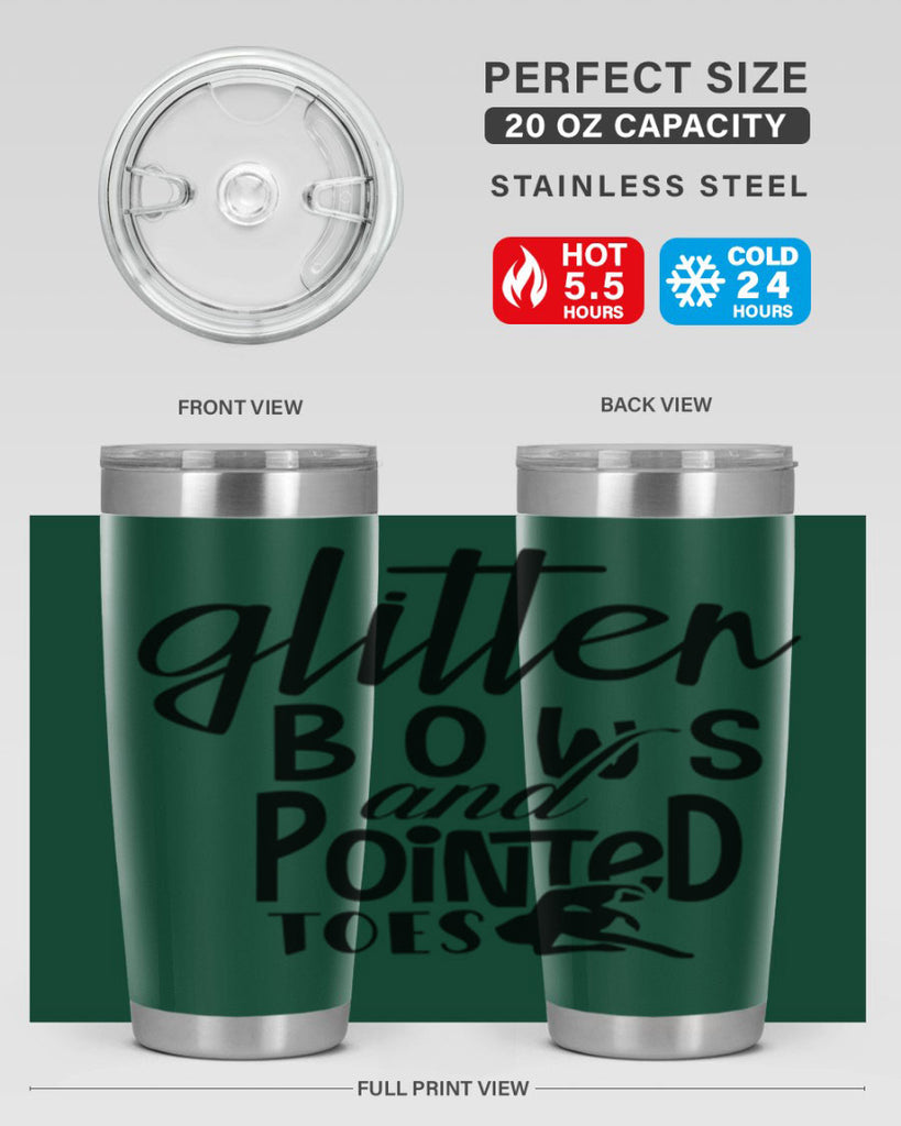 glitter bows and pointed toes 42#- ballet- Tumbler