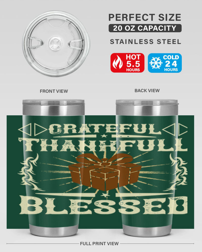 grateful thankfull blessed 40#- thanksgiving- Tumbler