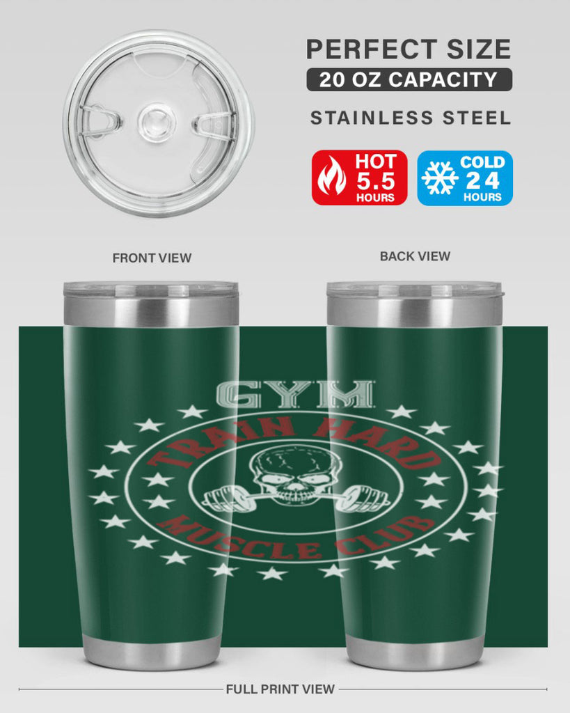 gym train hard mucle club 95#- gym- Tumbler