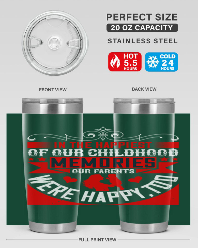 in the happiest of our childhood memories our parents were happy too 45#- Parents Day- Tumbler
