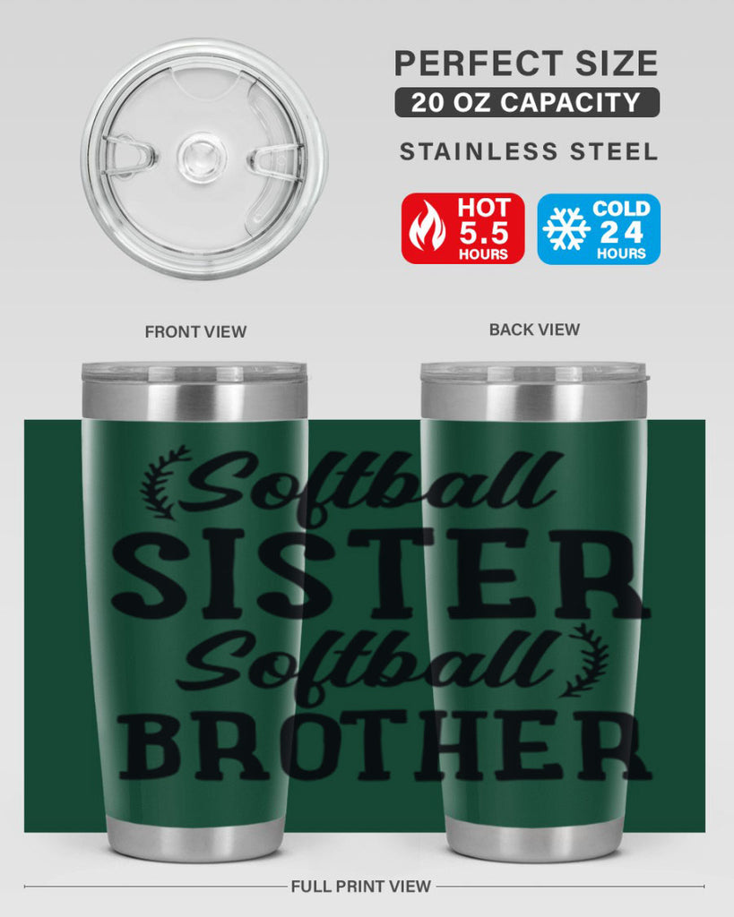 softball sister softball brother 2273#- softball- Tumbler