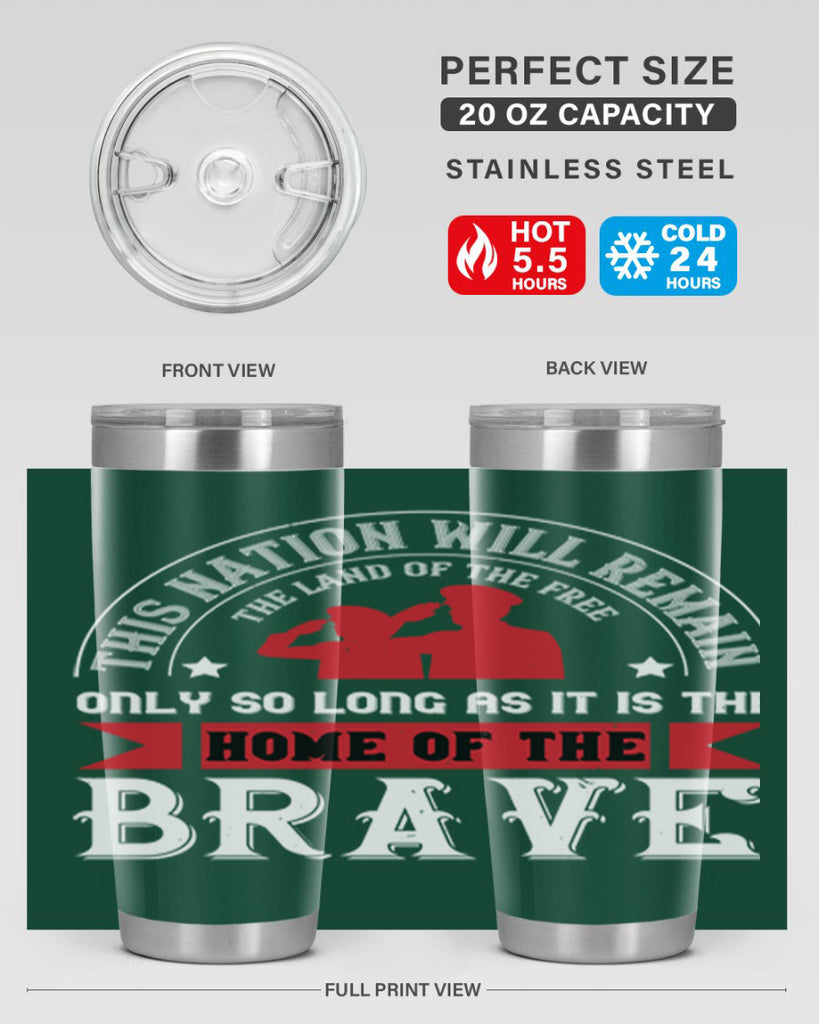 this nation will remain the land of the free only so long as it is the home of the brave 18#- Veterns Day- Tumbler
