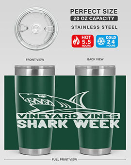 vineyard vines Shark Week Style 8#- shark  fish- Tumbler