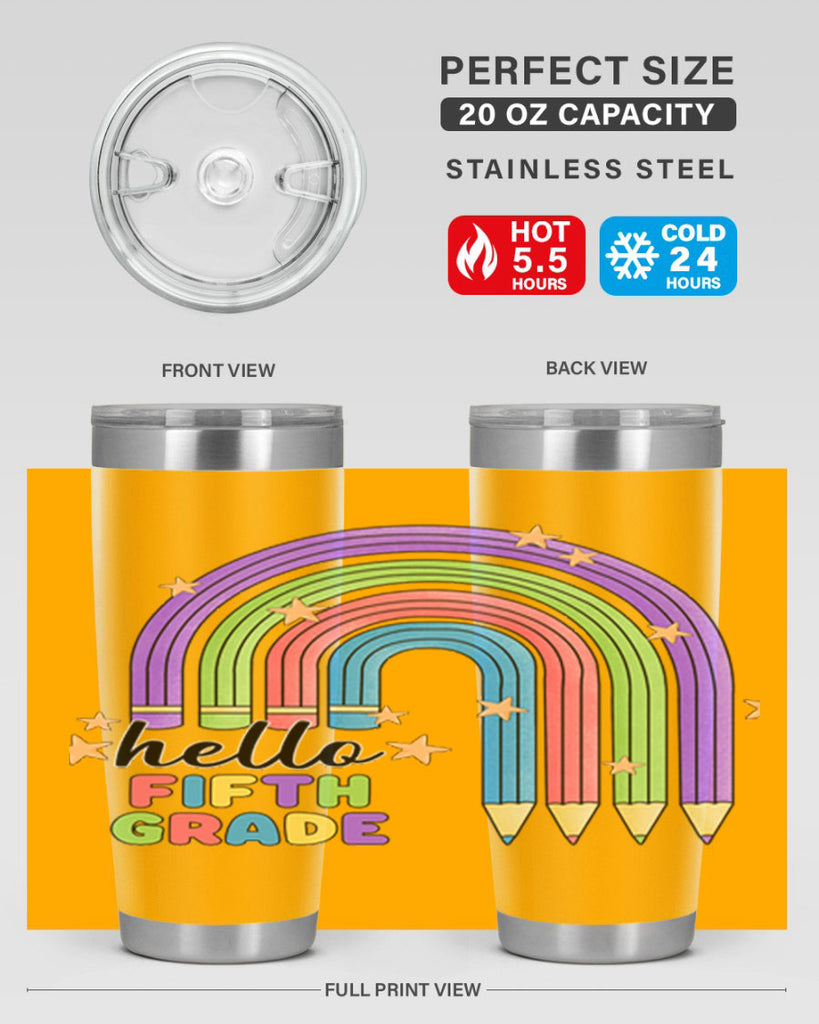 Hello 5th Grade Pencil Rainbow 13#- 5th grade- Tumbler