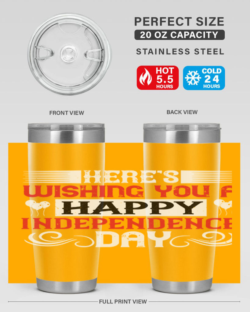 Heres wishing you a happy Independence Day Style 111#- Fourt Of July- Tumbler
