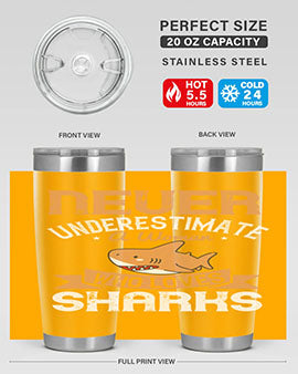 Never underestimate a woman who loves sharks Style 52#- shark  fish- Tumbler