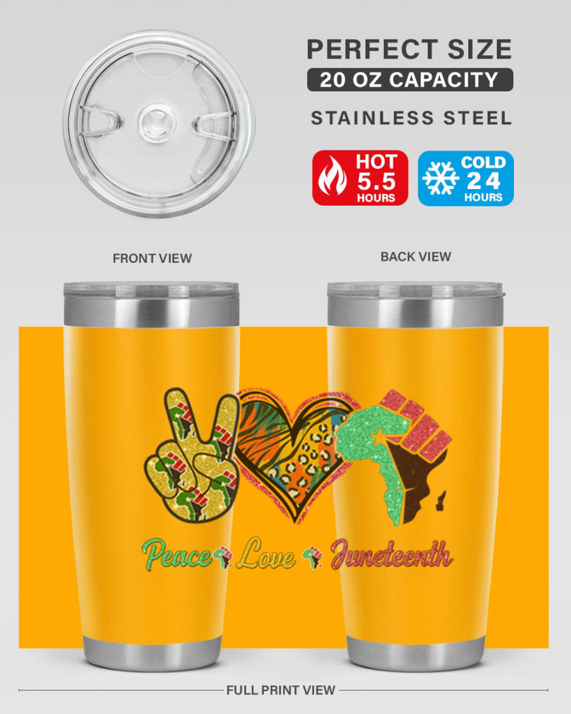 Peace Love Juneteenth Day Fist Png 8#- Juneteenth- tumbler