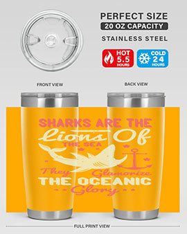 Sharks are the lions of the seaThey glamorize the oceanic glory Style 28#- shark  fish- Tumbler