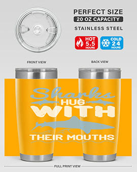 Sharks hug with their mouths Style 22#- shark  fish- Tumbler