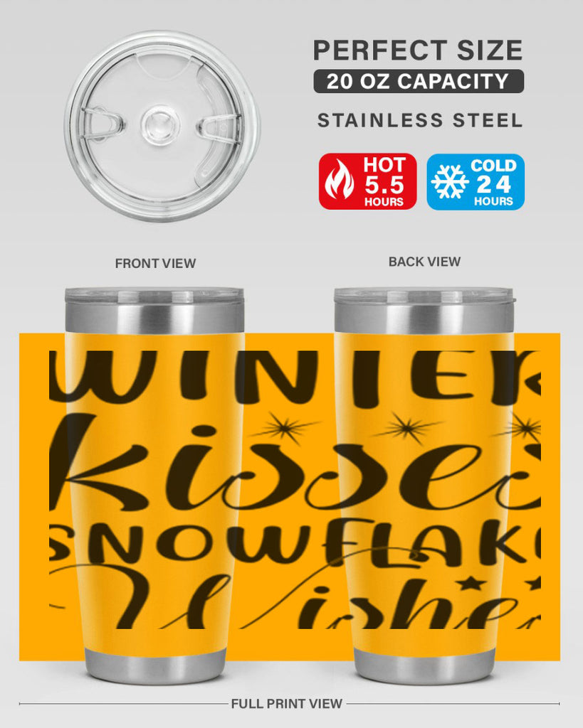 Winter Kisses Snowflake Wishes 561#- winter- Tumbler