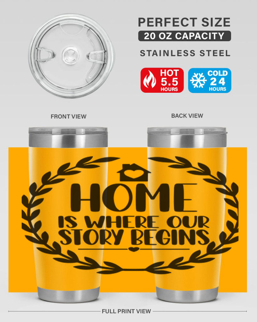 home is where our story begins 13#- home- Tumbler