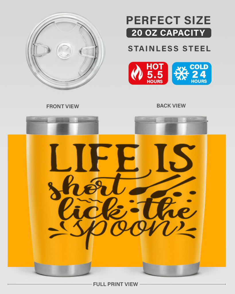 life is short lick the spoon 23#- kitchen- Tumbler