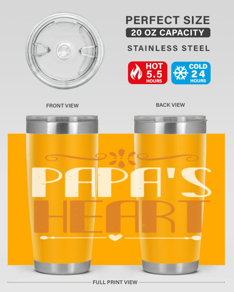 papas heart 13#- grandpa - papa- Tumbler