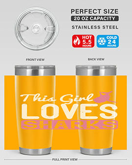 this girl loves sharks Style 12#- shark  fish- Tumbler