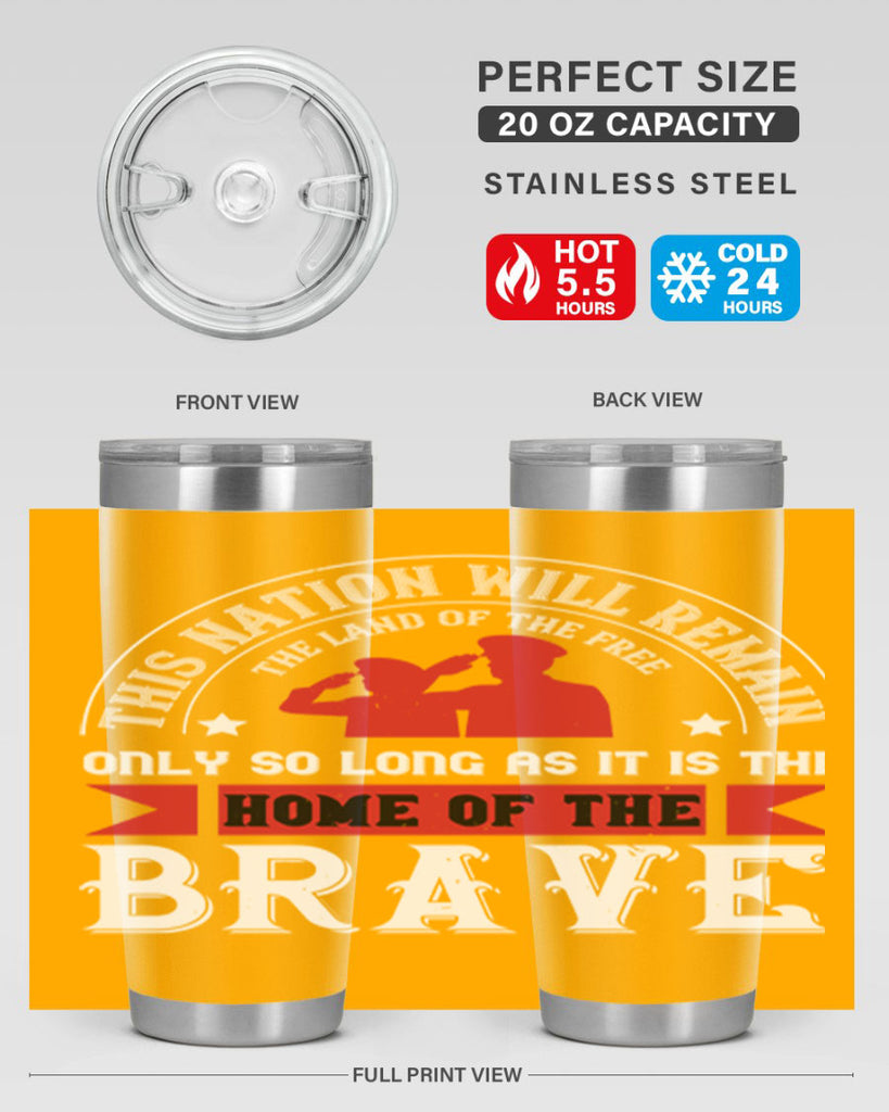 this nation will remain the land of the free only so long as it is the home of the brave 18#- Veterns Day- Tumbler
