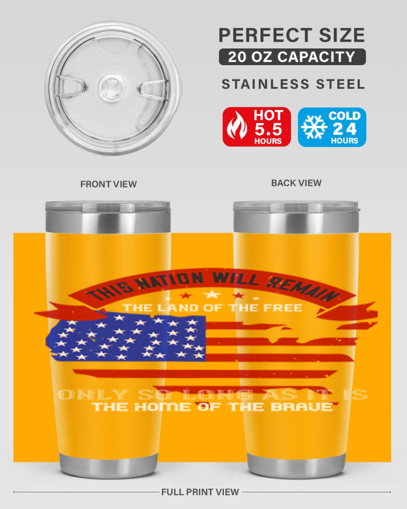 this nation will remain the land of the free only so long as it is the home of the brave 84#- Veterns Day- Tumbler