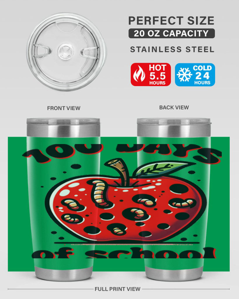 100 Days of School Apple 31#- 100 days of school- Tumbler