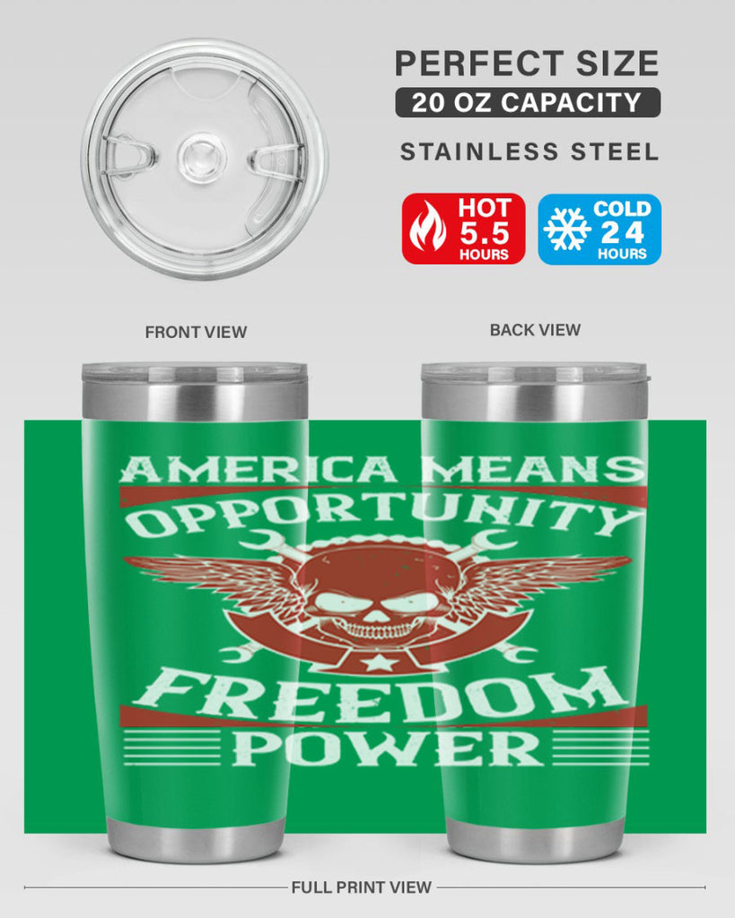 America means opportunity freedom power Style 85#- Fourt Of July- Tumbler