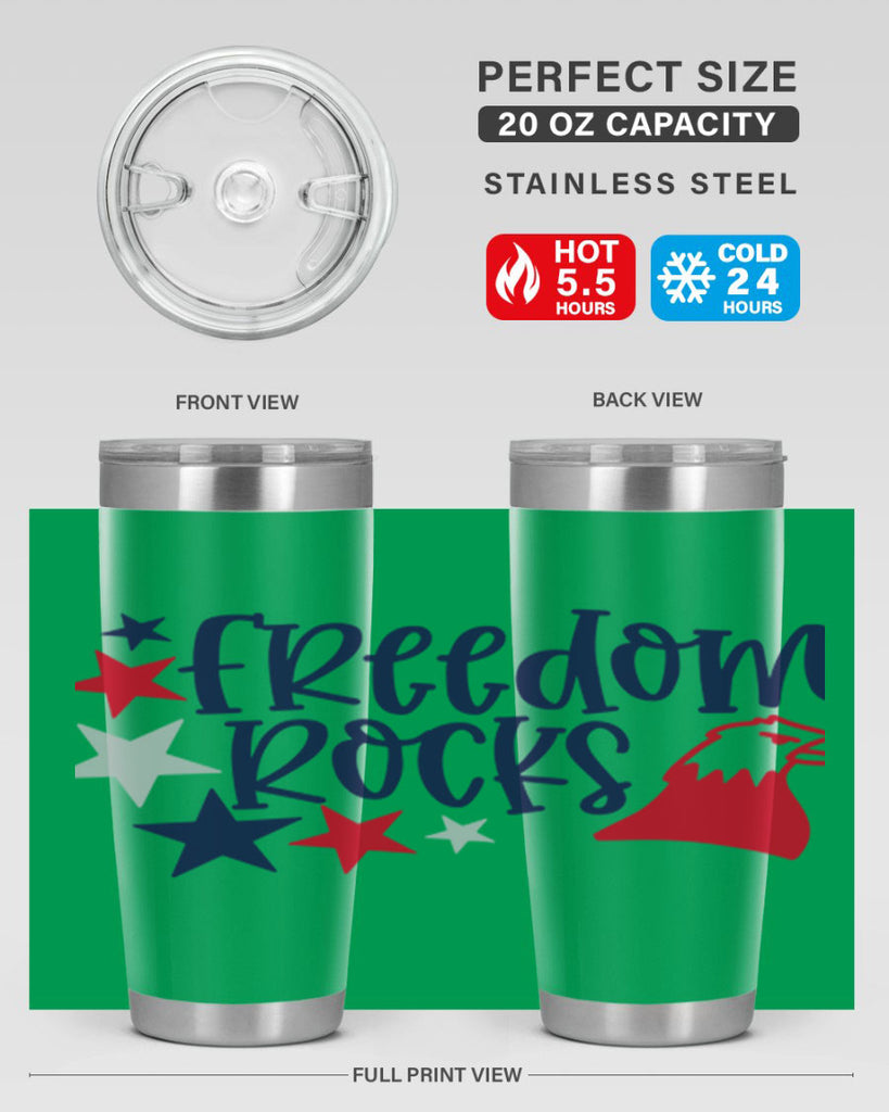 Freedom Rocks Style 148#- Fourt Of July- Tumbler