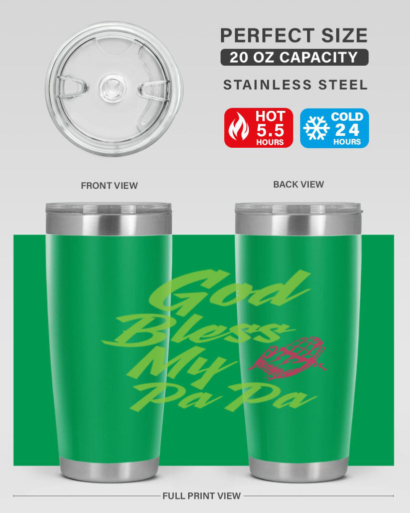 God Bless Papa 107#- grandpa - papa- Tumbler