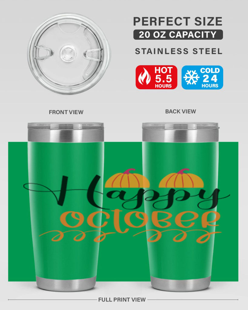 Happy October 238#- fall- Tumbler