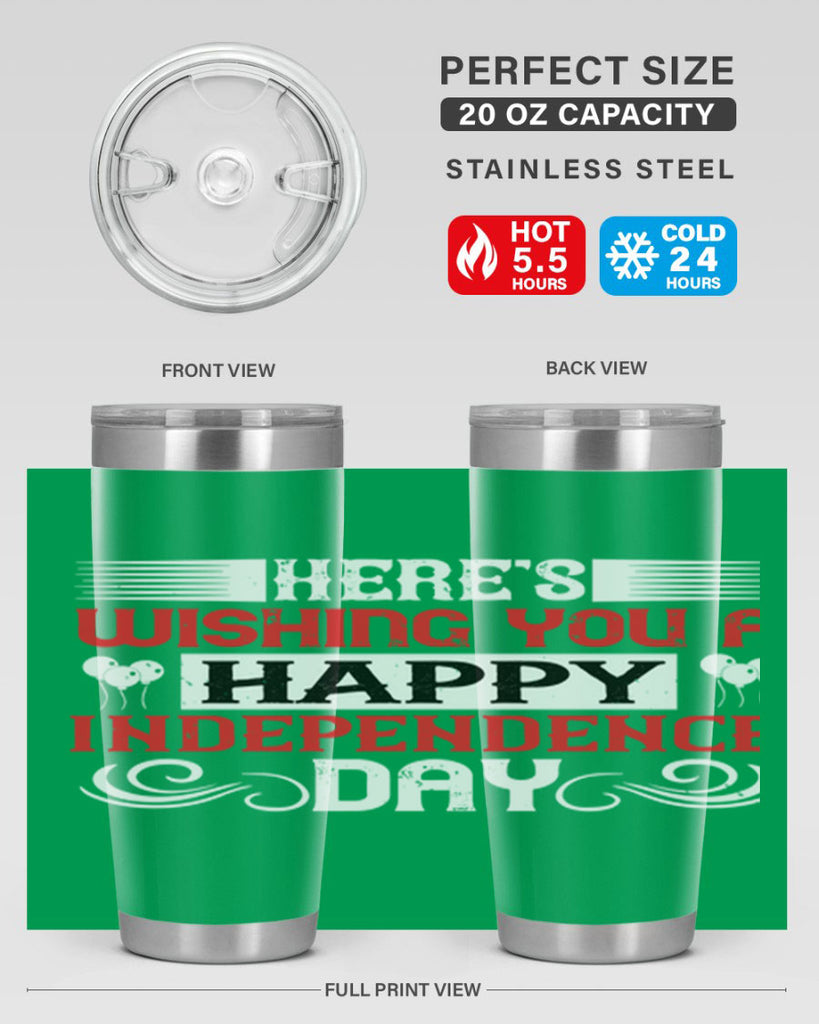 Heres wishing you a happy Independence Day Style 111#- Fourt Of July- Tumbler