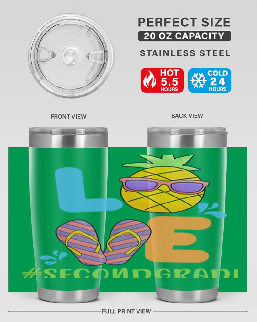 LOVE 2nd Grade Summer Pineapple 17#- second grade- Tumbler