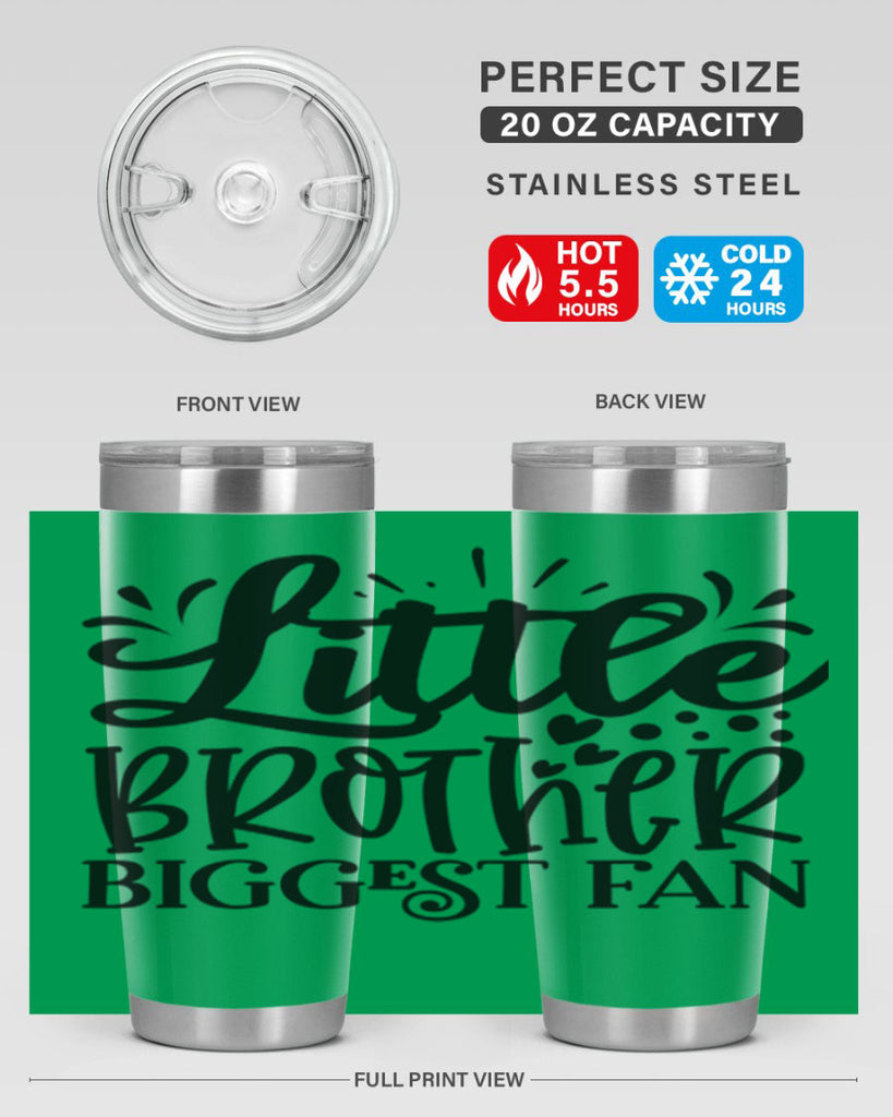 Little Brother Biggest Fan 2056#- baseball- Tumbler