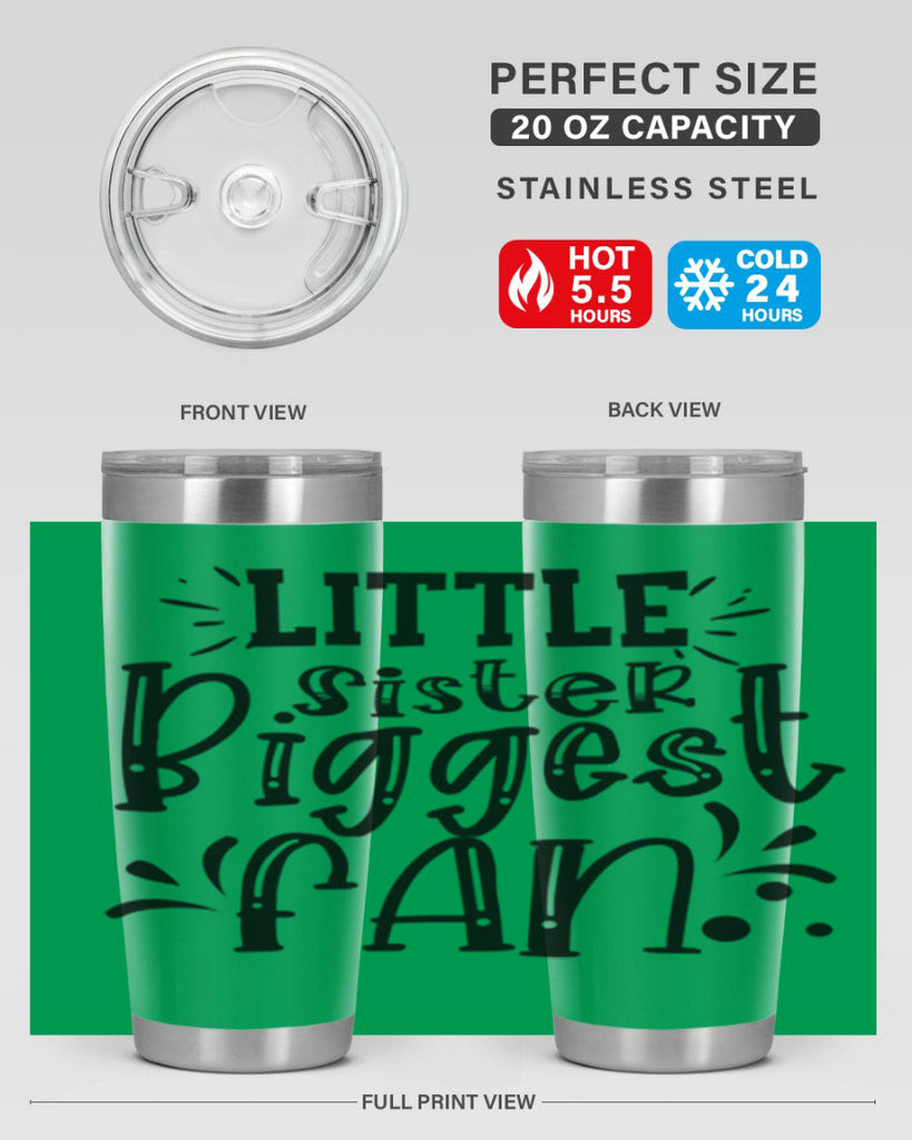 Little Sister Biggest Fan 2055#- baseball- Tumbler