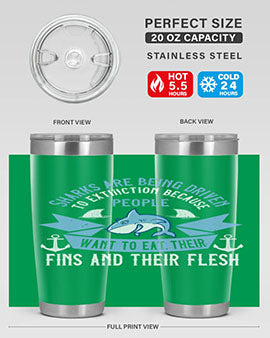 Sharks are being driven to extinction because people want to eat their Style 40#- shark  fish- Tumbler