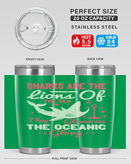Sharks are the lions of the seaThey glamorize the oceanic glory Style 28#- shark  fish- Tumbler