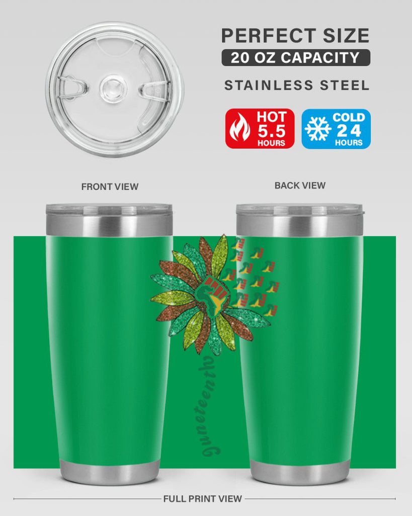 Sunflower Fist Juneteenth Black History 24#- Juneteenth- tumbler