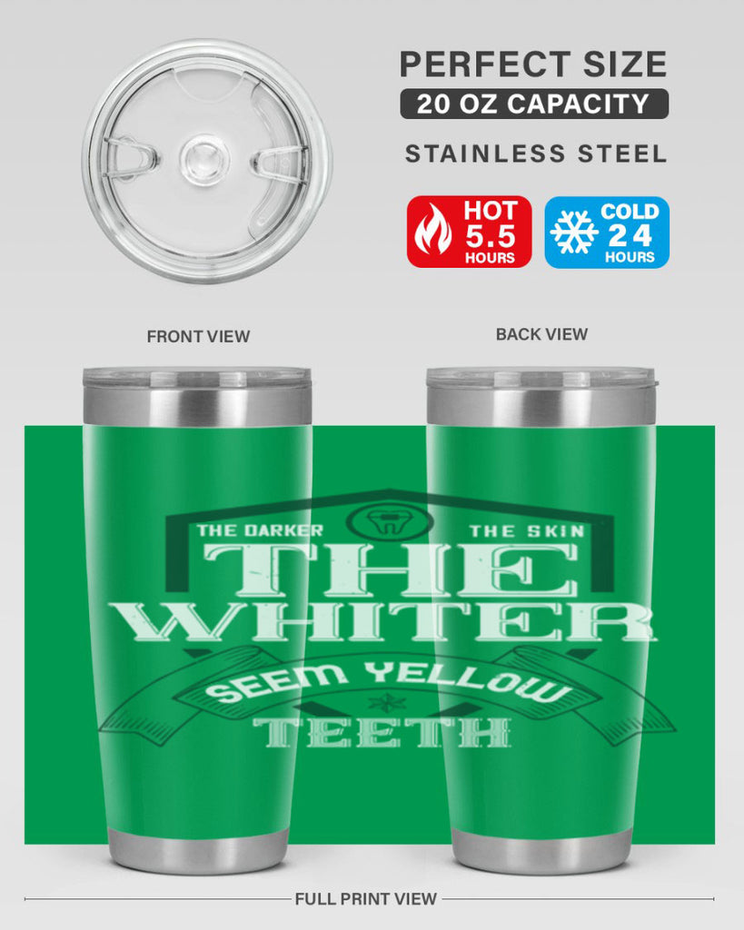 The darker the skin the whiter seem yellow teeth Style 16#- dentist- tumbler