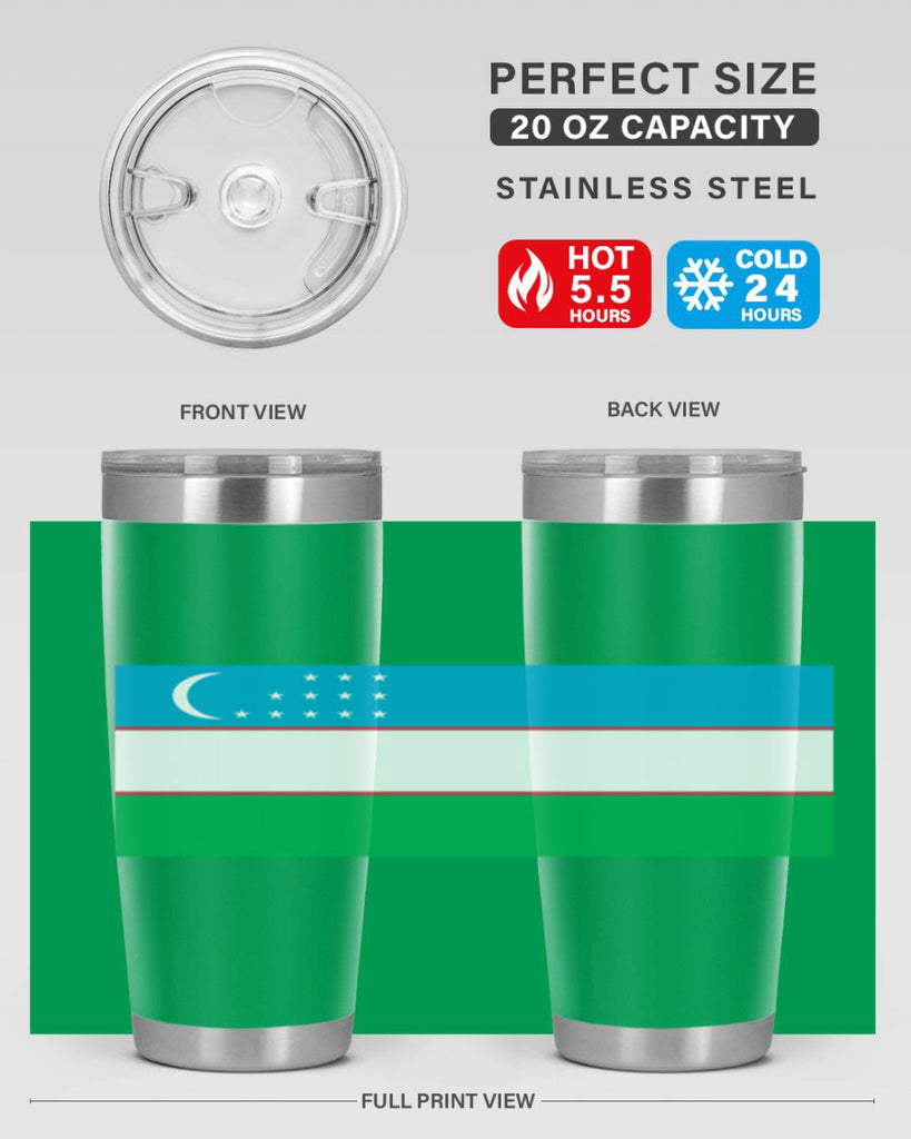 Uzbekistan 8#- world flags- Tumbler