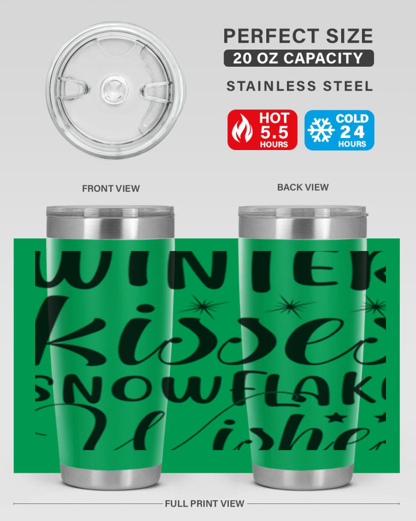 Winter Kisses Snowflake Wishes 561#- winter- Tumbler
