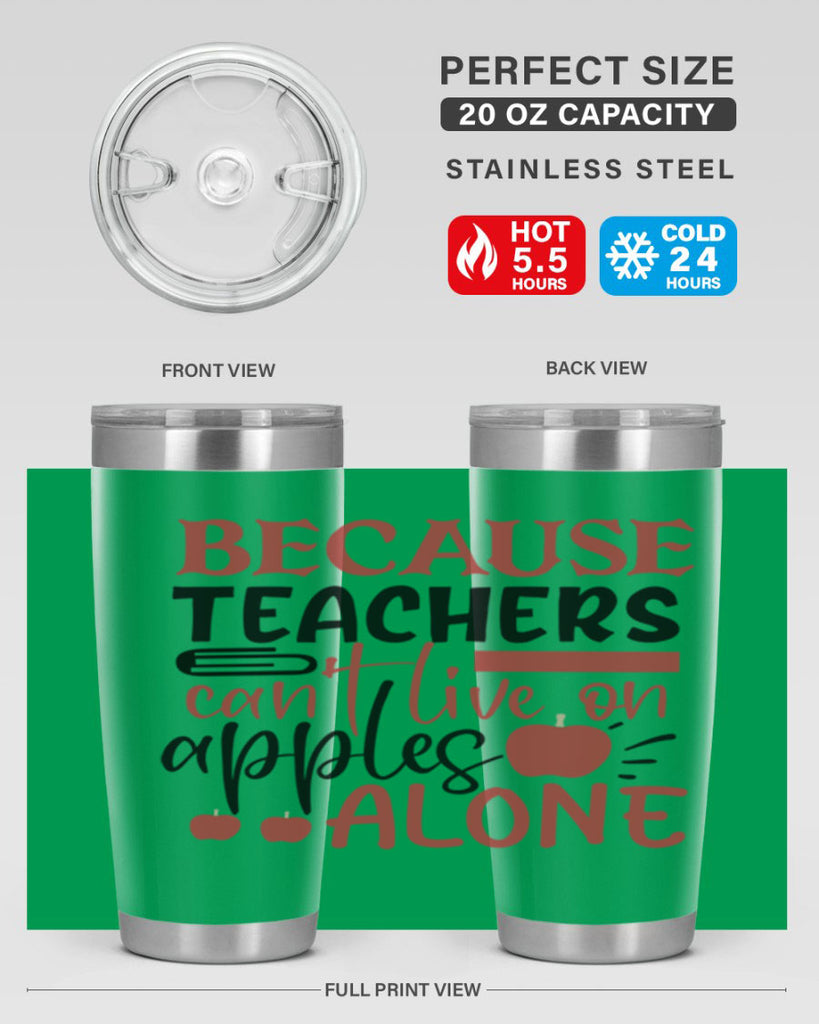 because teachers cant live on apples alone Style 121#- teacher- tumbler