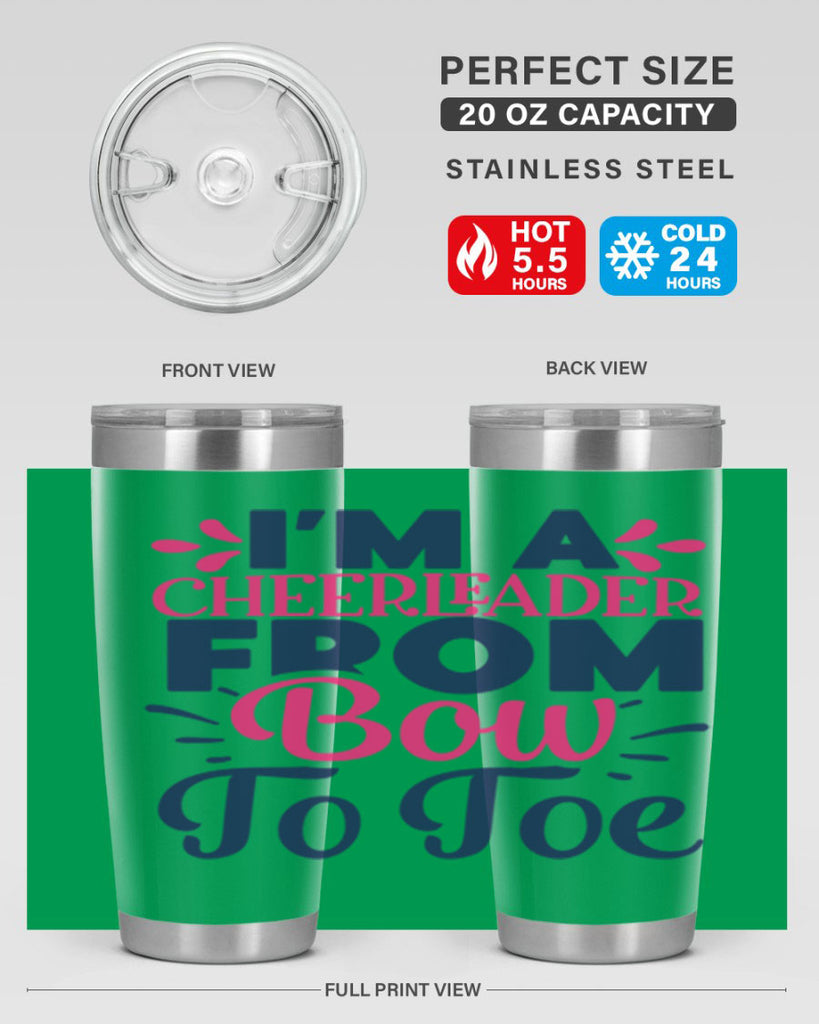 im a cheerleader bow to toe 1743#- cheer- Tumbler
