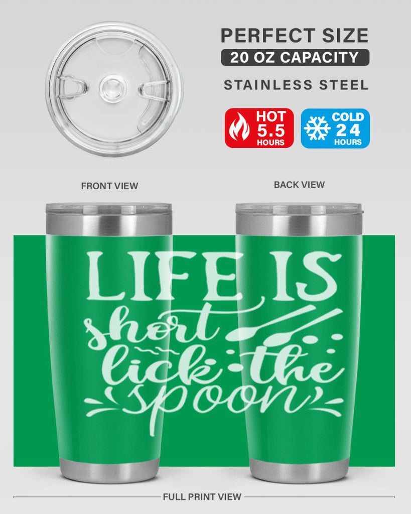 life is short lick the spoon 25#- kitchen- Tumbler
