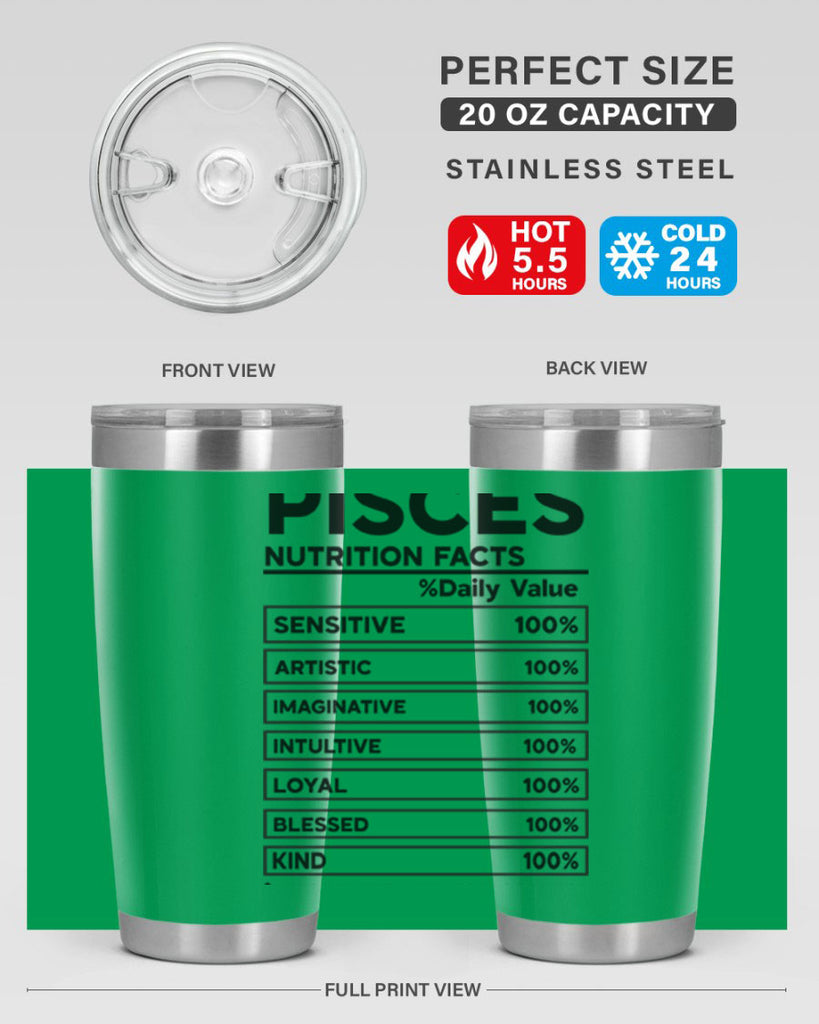 pisces Nutrition Facts 367#- zodiac- Tumbler