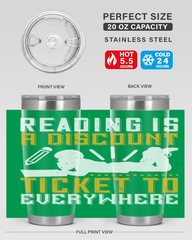 reading is a discount ticket to everywhere 16#- reading- Tumbler