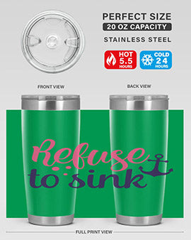 refuse to sink Style 4#- breast cancer- Tumbler