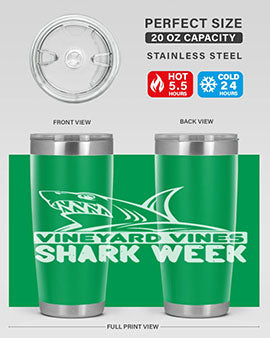 vineyard vines Shark Week Style 8#- shark  fish- Tumbler