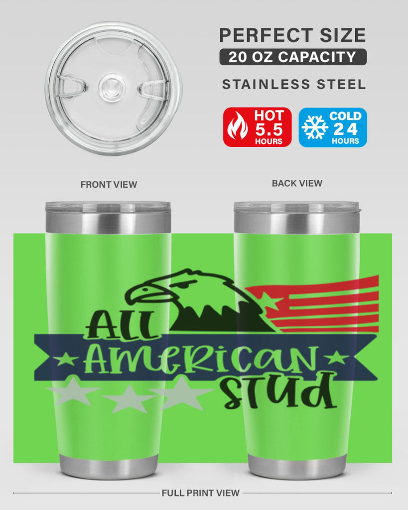 All American Stud Style 142#- Fourt Of July- Tumbler